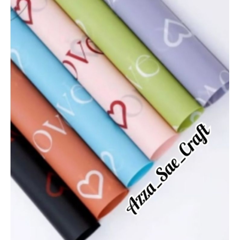 

1 Lembar Cellophane Motif Love FREE PACKING Kertas Buket Motif Love Waterptoof Flower Wrapping Paper Kertas Buket Motif Love