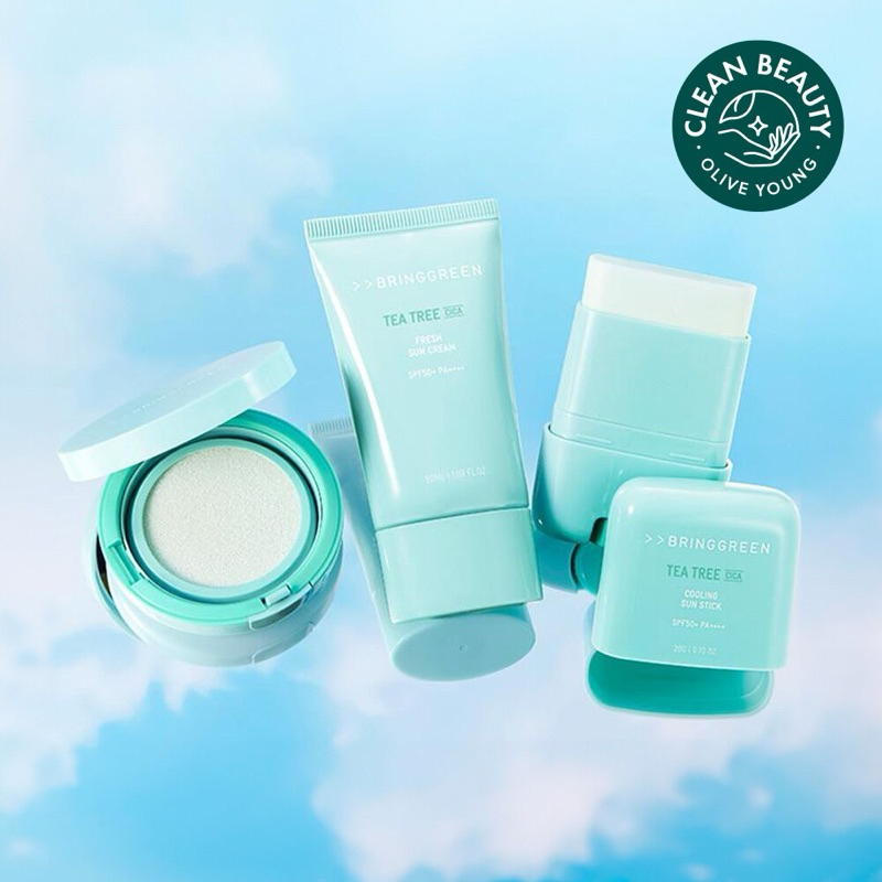 Bring Green Tea Tree Cica Sun Cushion / Sunscreen / Sun Stick 1 + 1