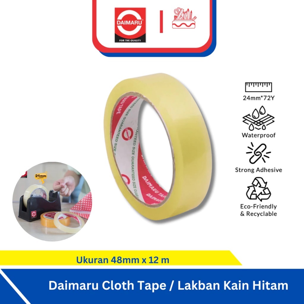 

Isolasi Selotip Daimaru Tape bening Transparan 24mm 72Yard 1Pcs