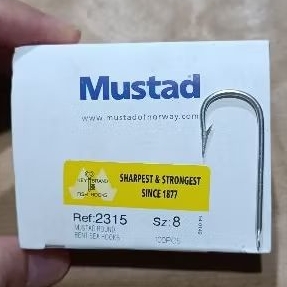 Mata Kail Pancing Putih Cap Kunci No.8, 9, 10, 11, 12, 13 Merk Mustad Seri 2315. Made in China.