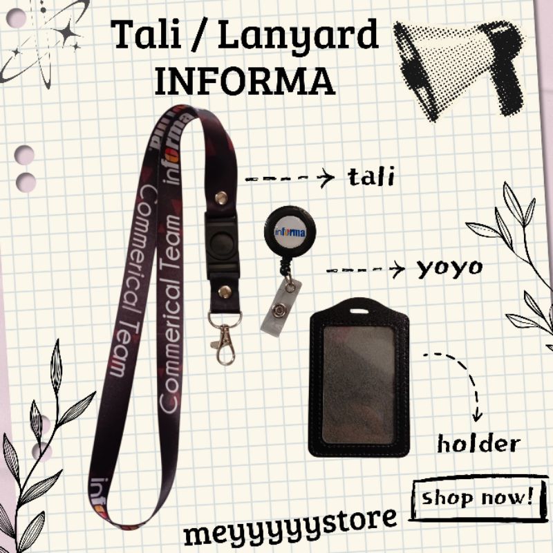 

READYYY Tali Gantungan ID CARD / Lanyard INFORMA [STOCK MELIMPAH] Termurahhh Harga Grosir!
