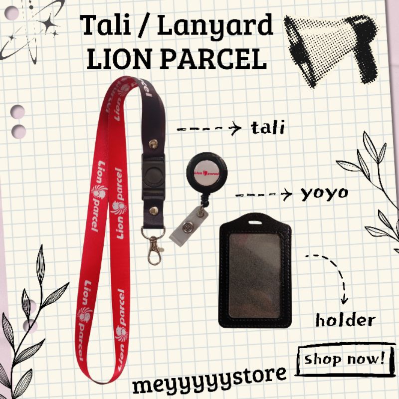 

READYYY Tali ID CARD LION PARCEL Hitam Merah / Lanyard LION PARCEL [STOCK MELIMPAH] Termurahhh Harga Grosir!