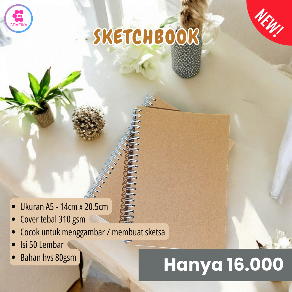 

Sketchbook / Buku Sketsa A5 Jilid Spiral Aestethic Buku Gambar