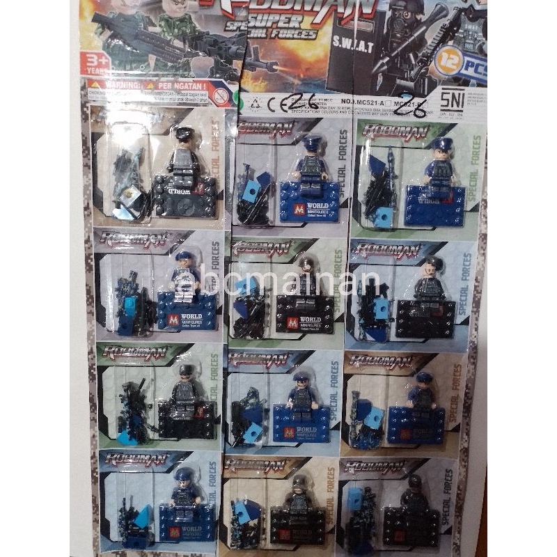 12 PCS ROBOMAN TENTARA SWAT