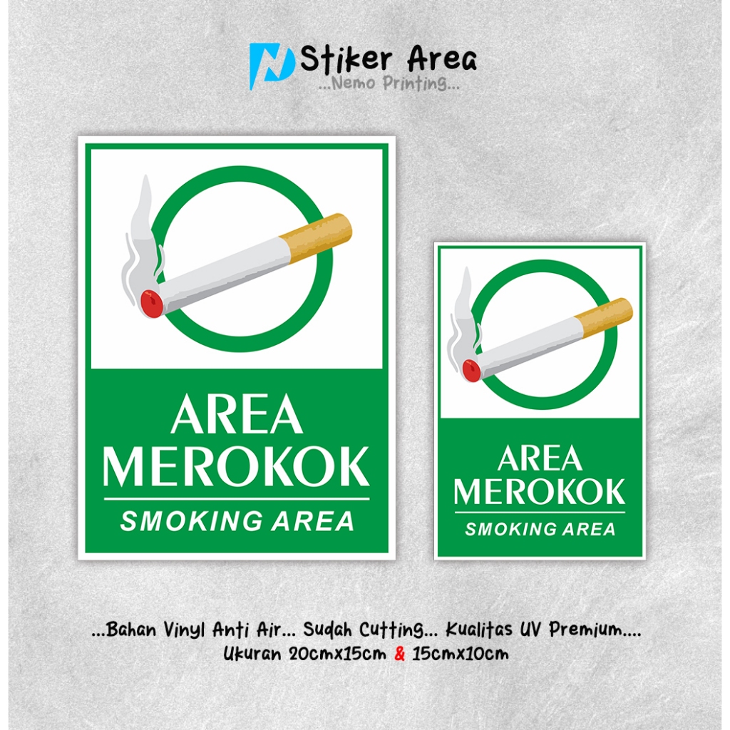 

Stiker Area merokok / Stiker Smoking Area / Stiker Tempat Merokok / Stiker Smoking - SD