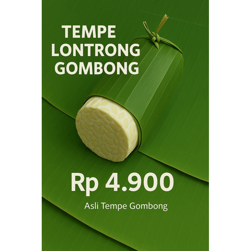 

Tempe Lontrong Asli Gombong - Fermentasi Alami, Dibungkus Daun Pisang - 100% Tradisional