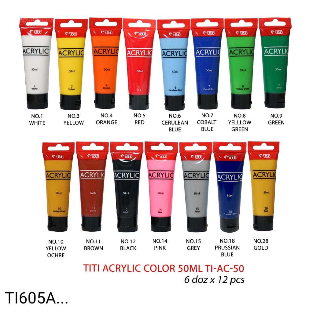 

[ORGM] Aneka Cat Akrilik Acrylic Colour Tube Merk Titi 50ml