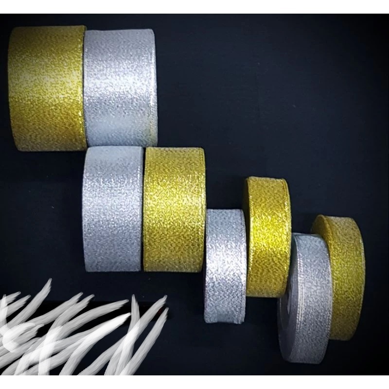 

Pita Gliter Gold & Silver Berbagai Ukuran