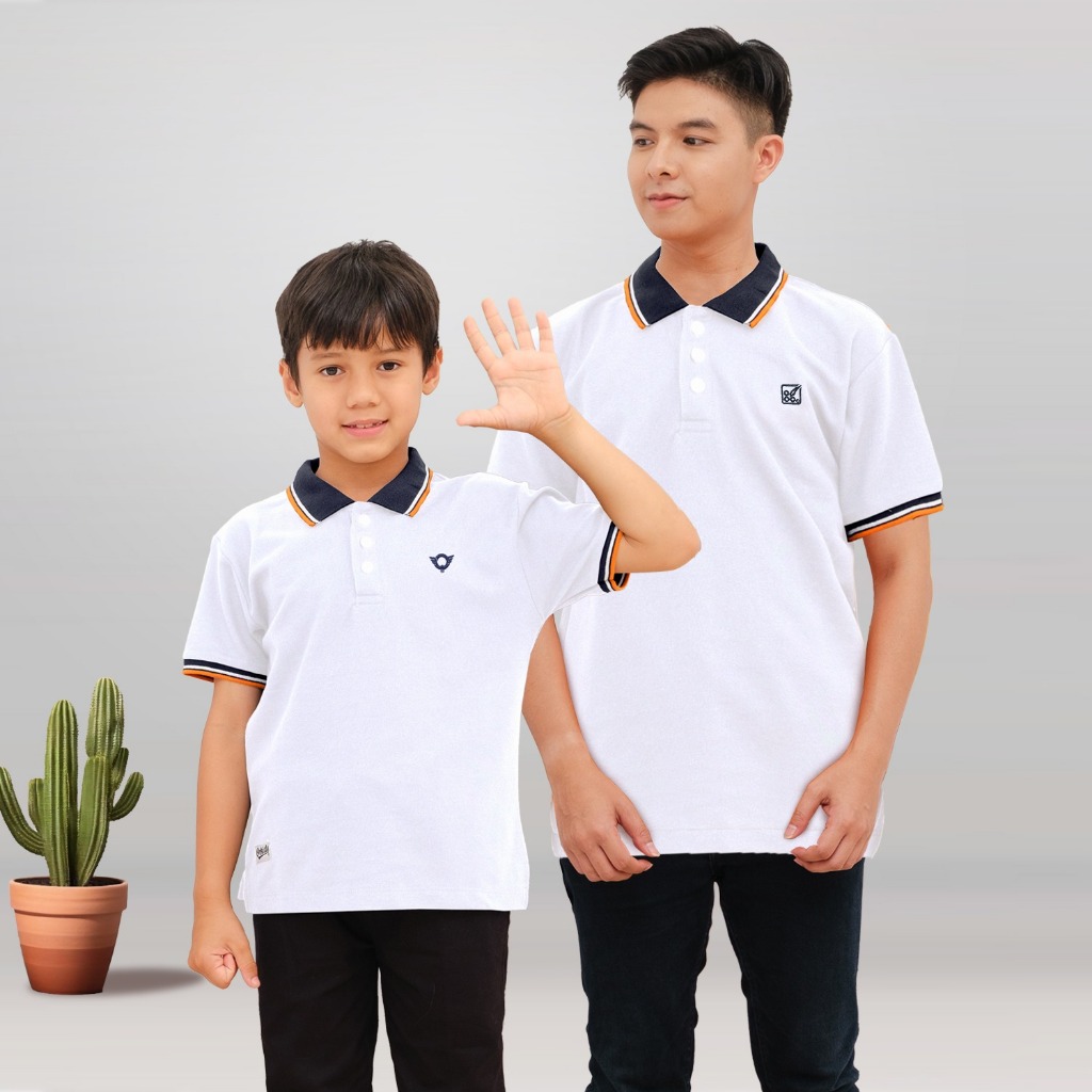 Polo Shirt Anak Ayah Couple keluarga Baju Kerah Cauple Lacoste Atasan Distro Polo Flizz White