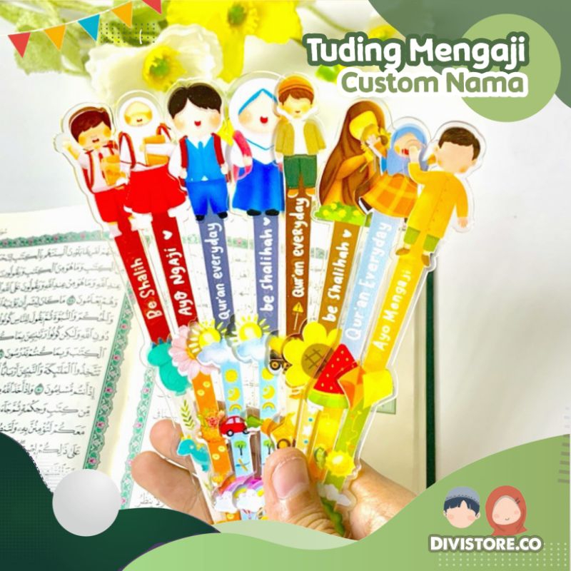 

Tuding Mengaji Akrilik Custom Nama Faceless Pointer Print UV Lucu
