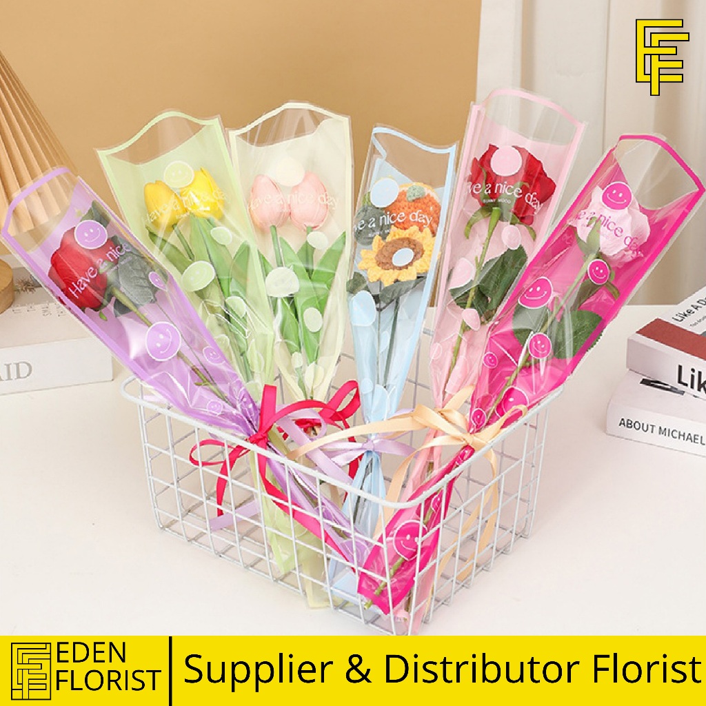 

EdenFlorist Plastik Cellophane Tangkai Mawar Wrapping Flower Single Rose COD SF27