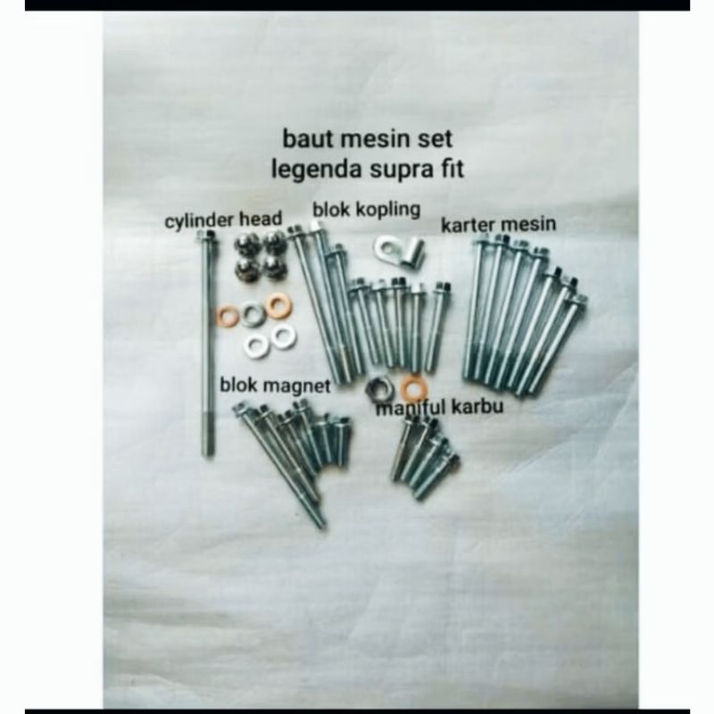 baut baud mesin set Honda Supra x Supra fit Supra fit new