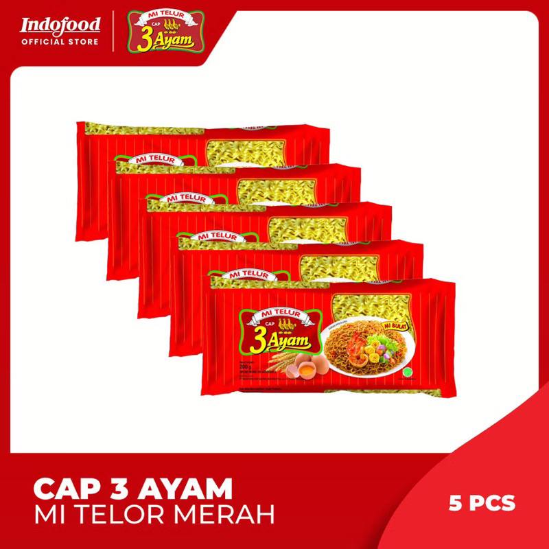 

MIE TELOR MERAH CAP 3 AYAM ( 5 bungkus )
