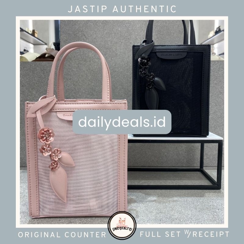 #2-30782573 Mesh Sequin - Jast[p] CK ORIGINAL COUNTER FLOWER ELONGATED TOTE BAG TAS VALENTINE GIFT S