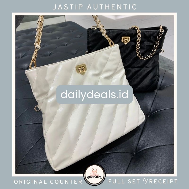 #2-20671718 Fawn Shoulder - Jast[p] CK ORIGINAL COUNTER PANELLED CHAIN HANDLE BAG TAS STORE AUTHENTI