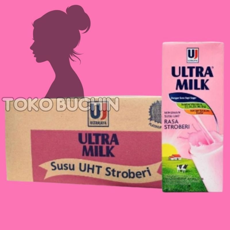 

UHT Susu Ultra 200 ml 1 dus isi 24 rasa STRAWBERRY | Stroberi