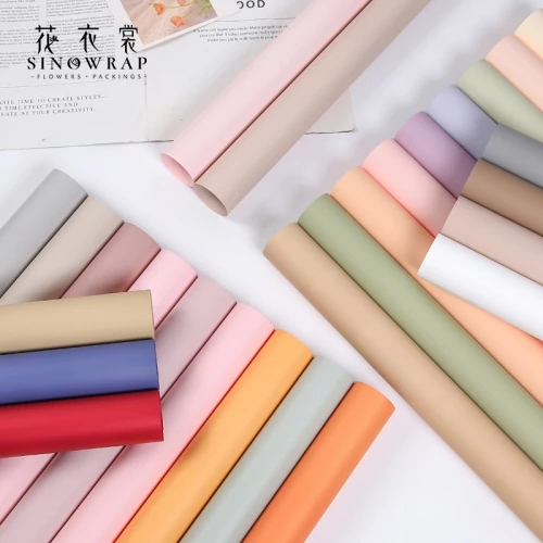 

5 Lembar Flower Wrapping Paper Matte Warna Solid Pekat Cellophane Kertas Buket Bunga Florist