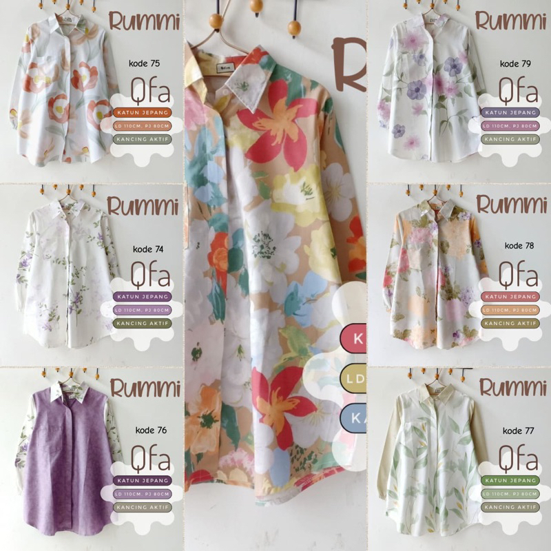 RUMMI YOMOGI INGGIT KAMALA MOELA MOTIFA PATTERN RUMMI SHIRT SERIES BY ZAHARA WANDERLUST QFA BAJOE TU