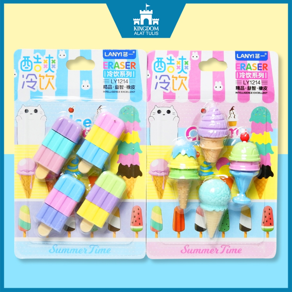 

Penghapus (4PCS/SET) / Ice Cream Eraser / Penghapus Anak LY1214