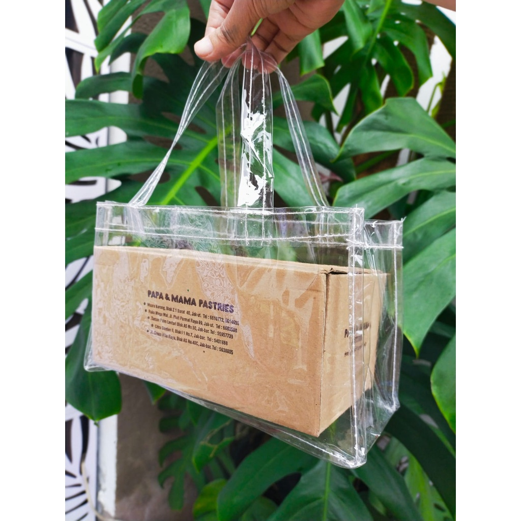 

20x10x15 GoodieBag Mika transparant Kardus Cup cake Box Tas Box Cupcake Isi 3 serba organizer