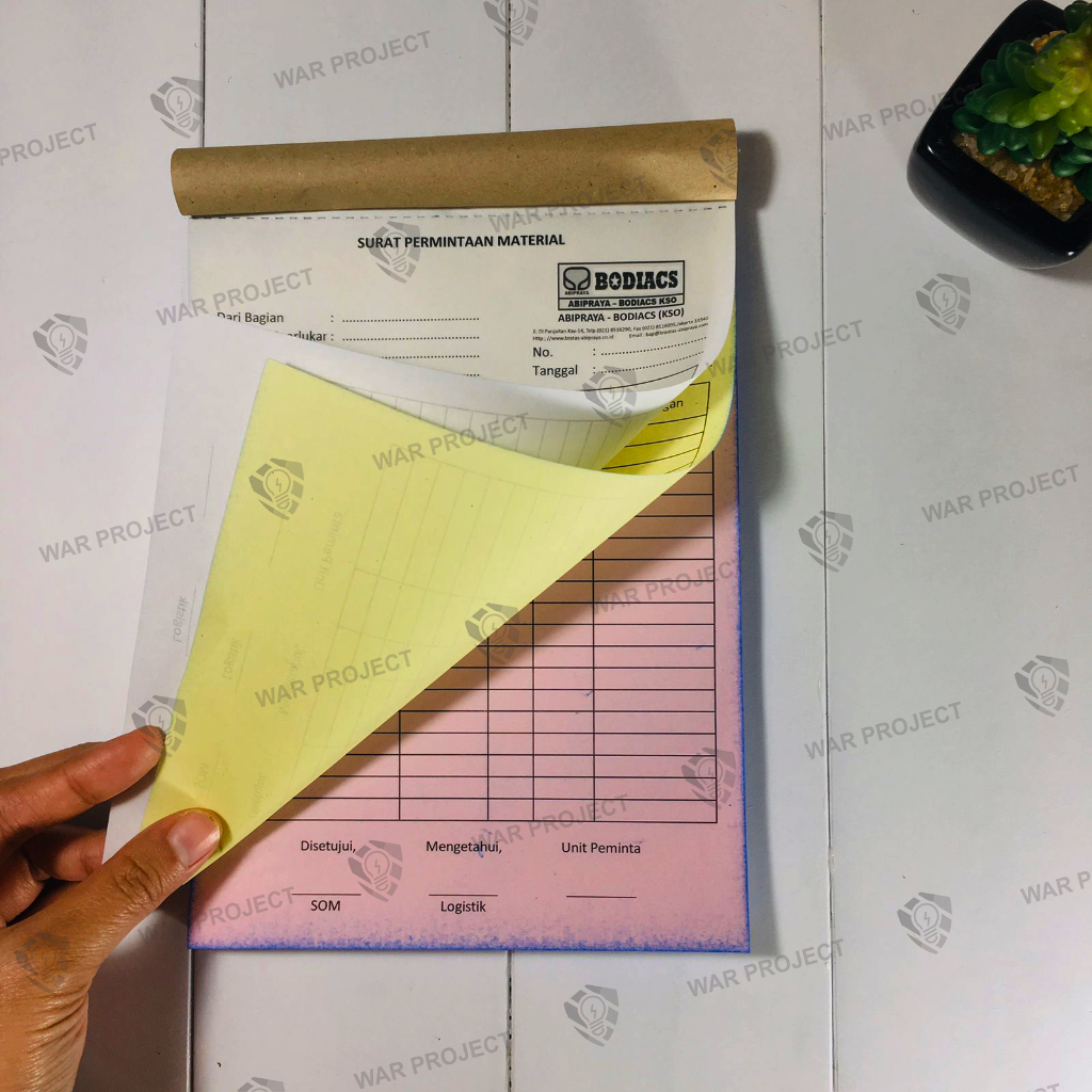 

Buku Nota bahan NCR 3 ply custom cetak free design