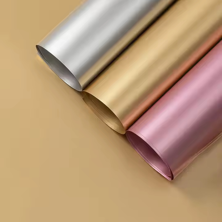 

20 Lembar Flower Wrapping Polos Glossy Cellophane Kertas Buket Bunga Rose Gold Silver Waterproof