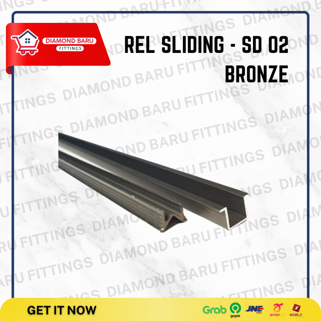 Rel Sliding Pintu Lemari Geser SD 02 Huben / Rel Tanam Aluminium