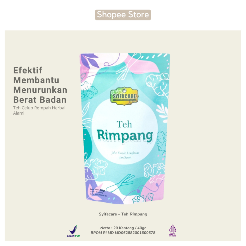 

Teh Rimpang Syifacare Herbal Teh Celup Jahe Kunyit Sereh Lengkuas Jamu Instan Original 20 Tea Bag