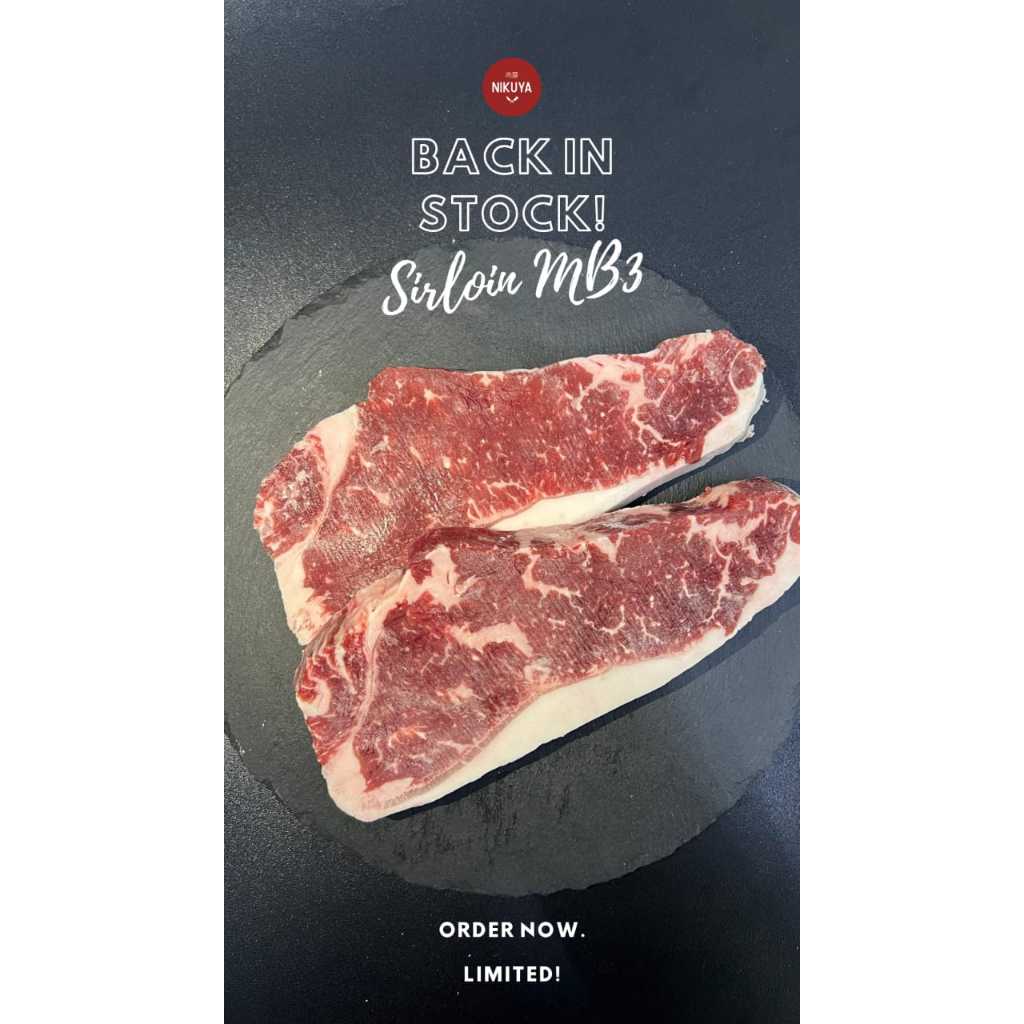 

Australian Wagyu Beef Sirloin Mb 3 / Beef Steak Import HALAL