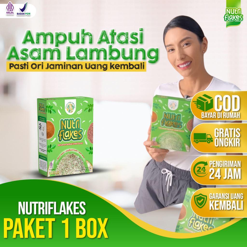 

Nutriflakes Sereal Umbi Garut – Solusi Ampuh Atasi Asam Lambung, Maag, GERD | Halal & BPOM