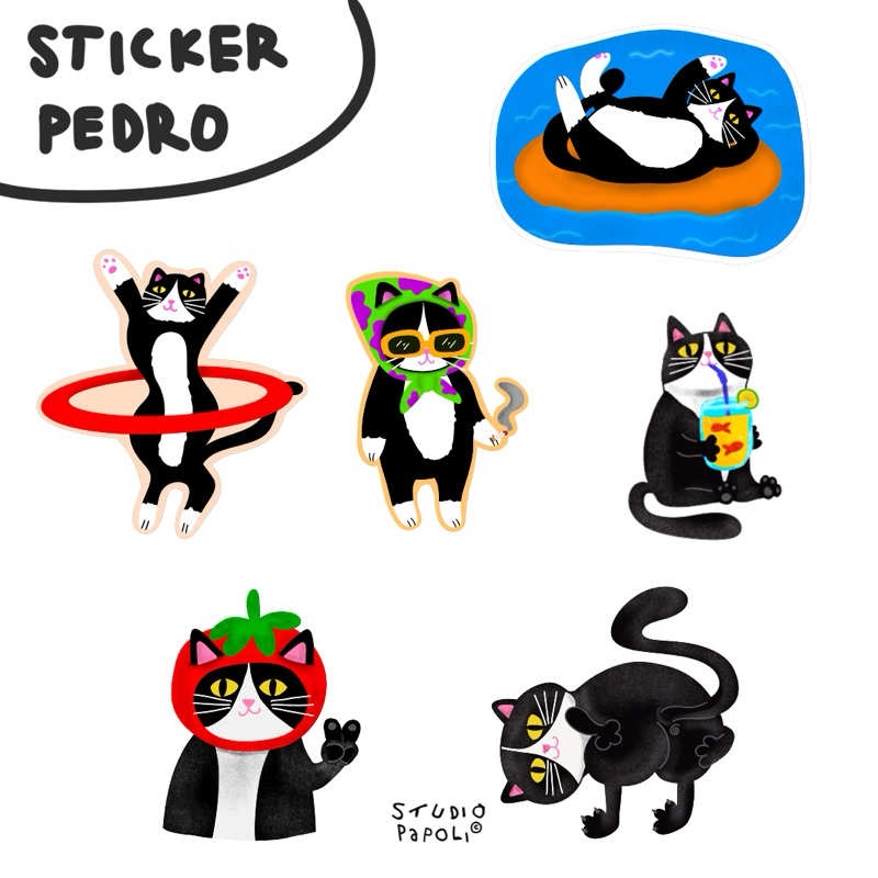 

Sticker Kucing "Pedro" / stiker vnyl satuan