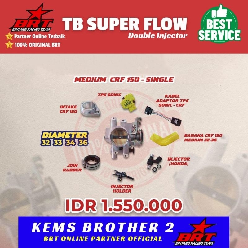 TB BRT THROTTLE BODY CRF BRT ORIGINAL SINGLE INJECTOR ORIGINAL