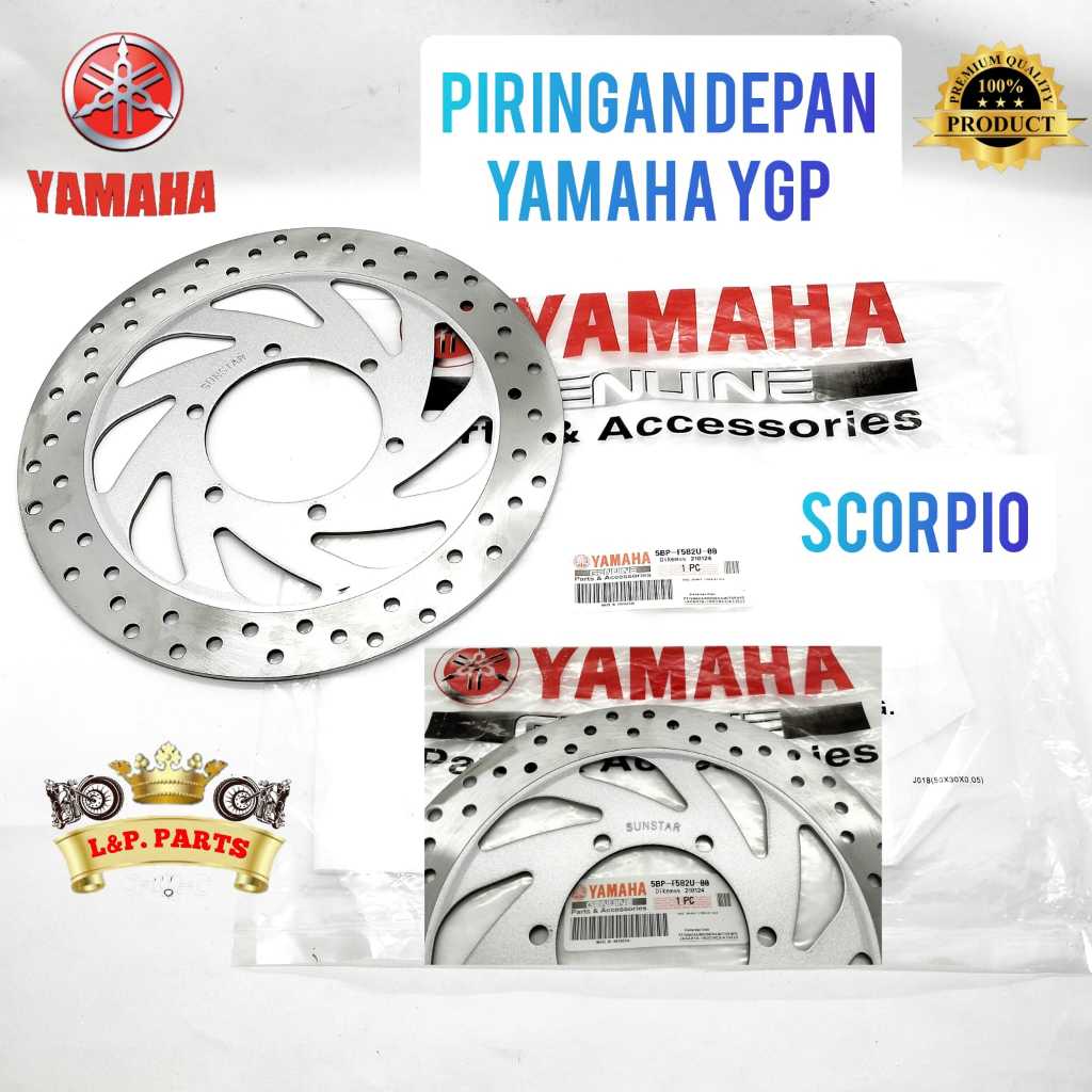 (ORI 100%) YAMAHA YGP PIRINGAN CAKRAM REM DEPAN SCORPIO Z SCORPIO OLD / LAMA NEW SCORPIO Z CW  KUALI