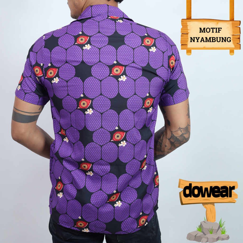 Dowear Baju Shirt Kemeja Lengan Pendek Anime Pria Wanita Motif Full Printing kartun KOKUSHIBO 124