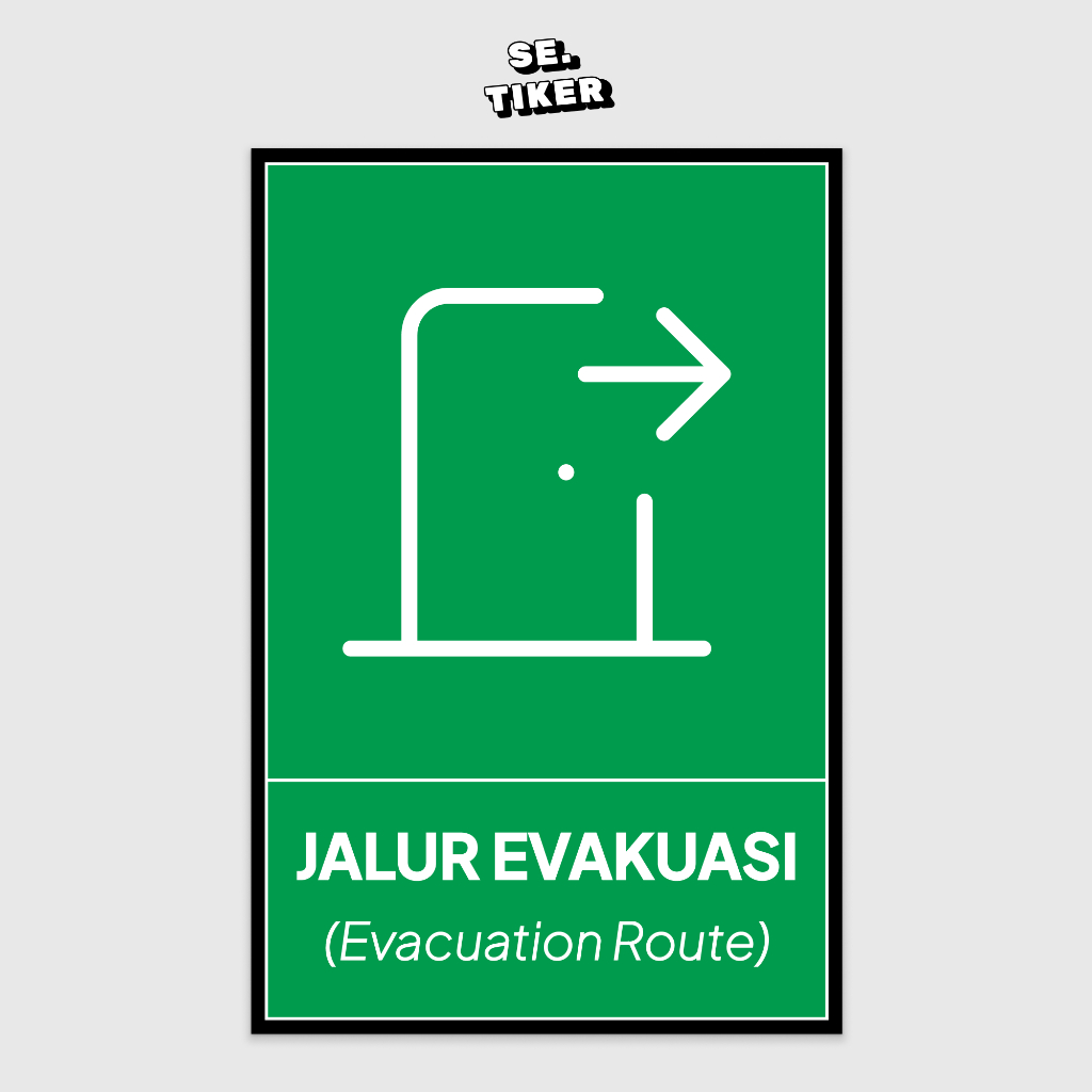 

Stiker Jalur Evakuasi - Evacuation Route - Petunjuk Sign Jalur Evakuasi - Vinyl Waterproof