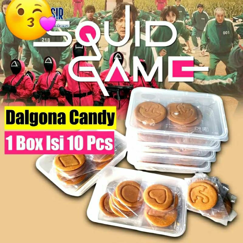 

Dalgona Candy Permen squid game viral 1 pak isi 10 pcs