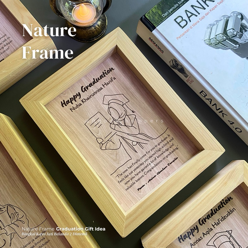 [ 1 HARI JADI ] Nature Frame ~ Wisuda/ Kado Graduation/ Kado Cewek/ Kado Cowok Bingkai Foto Termurah