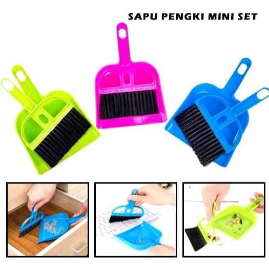 FANSTORE_PKU / Sapu Pengki Set Mini / Serok Cikrak / Kecil Kebersihan Karpet Mobil Meja Laptop Serok