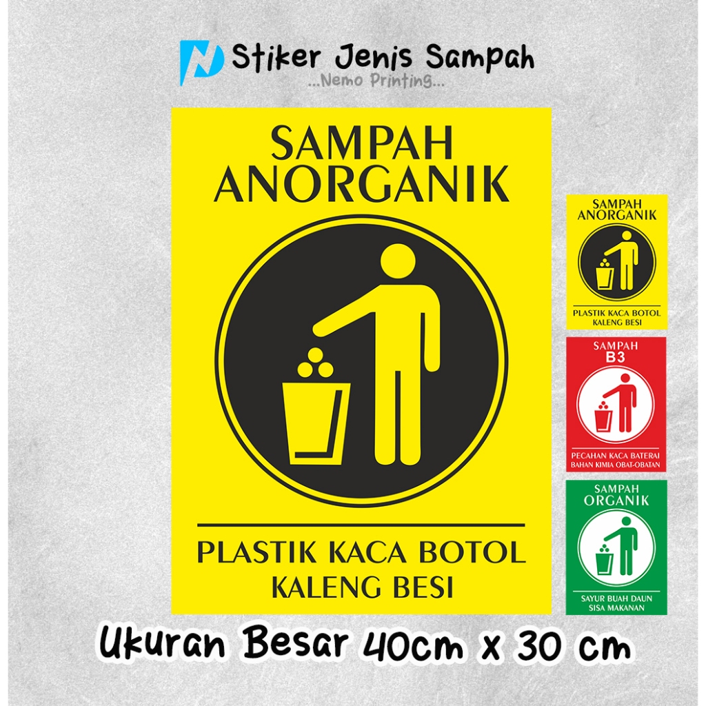 

Stiker Ukuran Besar Penanda Tempat Jenis Sampah | Stiker Organik | Stiker Anorganik - SK