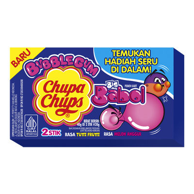 

Chupa chups big babol permen karet tutti frutti & melon anggur isi 2 x 20 gram
