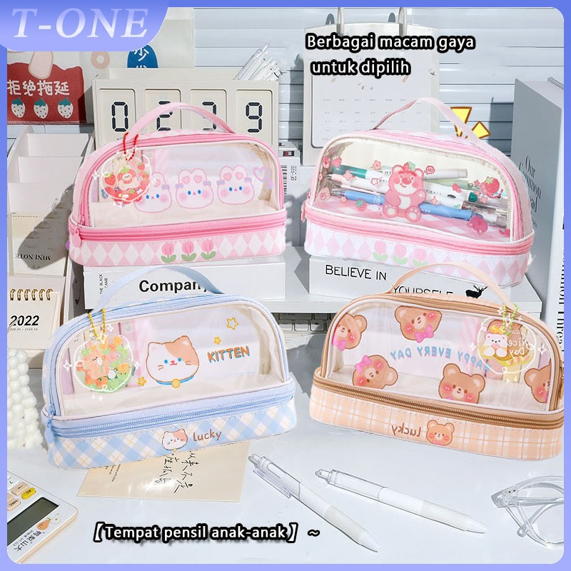 

Ready-Tempat Pensil Susun Besar,Transparan PVC Pencil Case, Kartun Baru Kapasitas Pen Bag Storage Bag,Kotak Pensil Anak Esthetis /Sekolah Anak Tas Pensil Murid Lucu