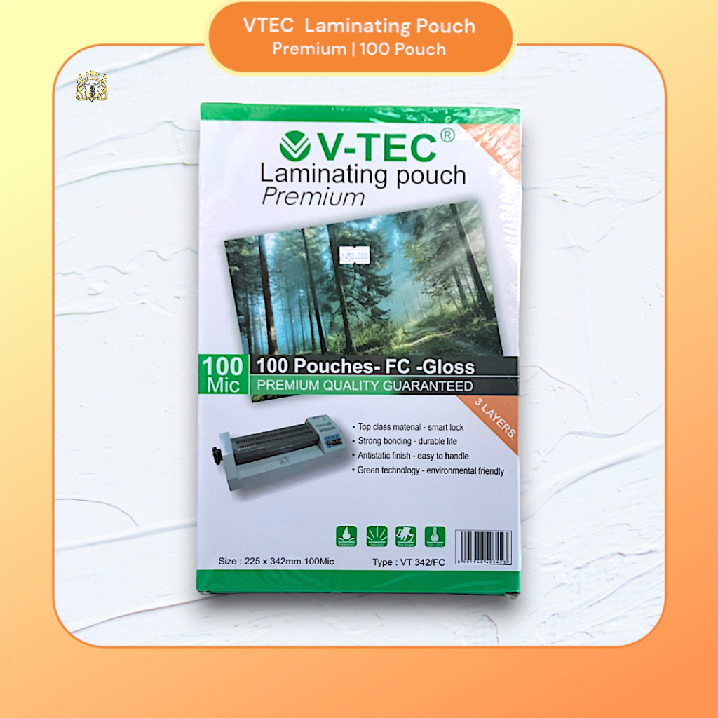 

[ 1 Pack ] Laminating Pouch VTEC / Sampul Laminating Size 225 x 342 mm isi 100 Lembar