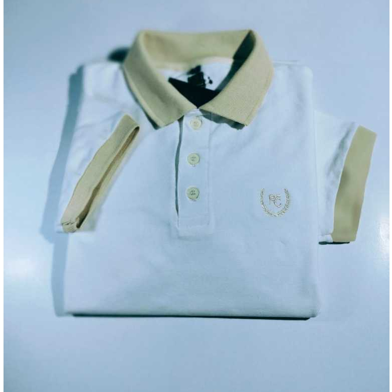 KRV STORE/Kaos kerah pria distro | kaos polo | baju kerah | baju polo | warna PUTIH M L XL XXL IMPOR