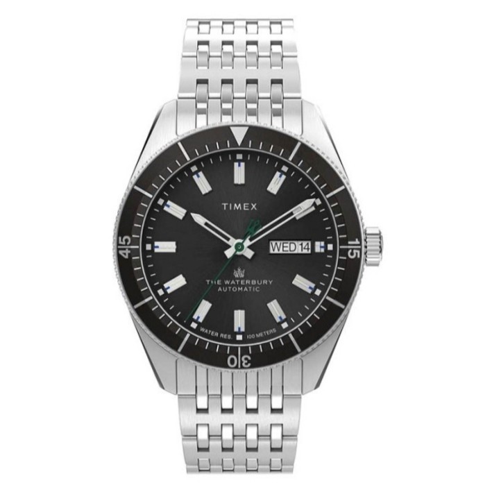 Promo Original TIMEX TW2V24900 Jam Tangan Pria Analog Waterbury Dive Automatic Steel Garansi Resmi 1
