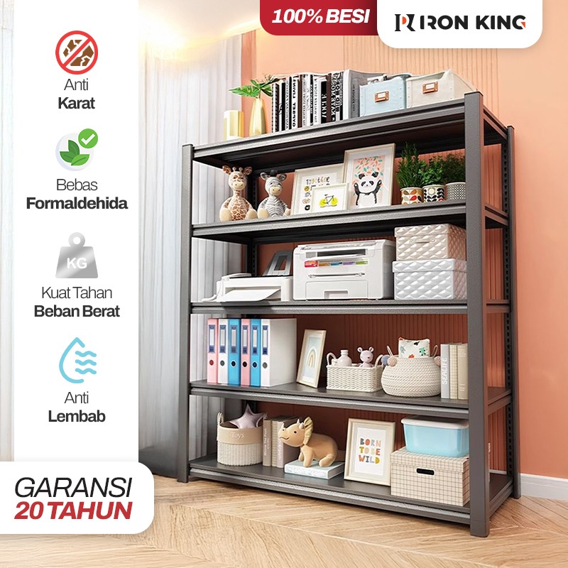 Iron King Rak Buku Full Besi Rak Buku Besi Susun Rak Buku Besi Minimalis Rak Buku Perpustakaan