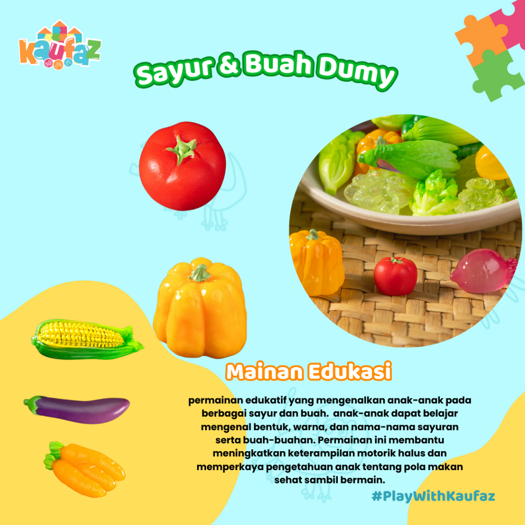 

KAUFAZ Buah dummy artificial mini sayur sayuran vegetable pumpkin Tomat Jagung Terong Paprika Wortel