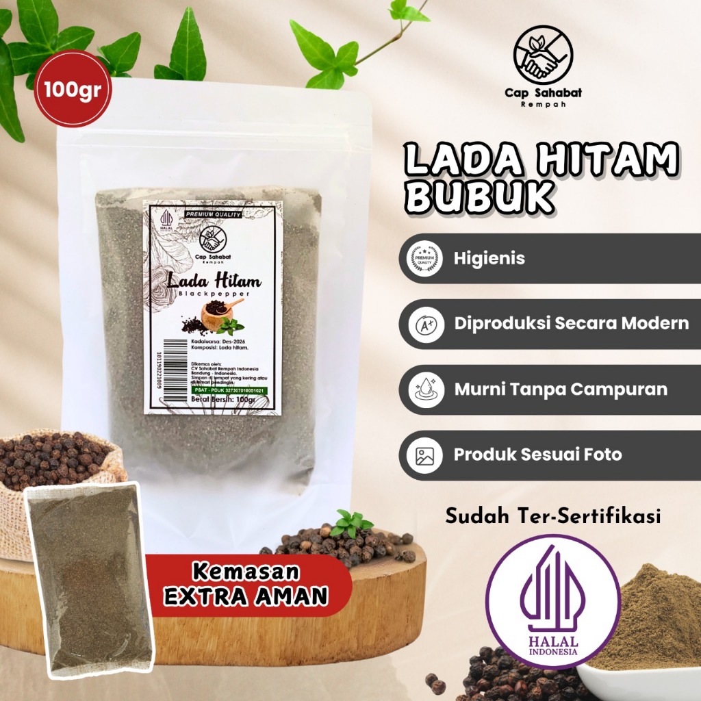 

Cap Sahabat - Lada Hitam Bubuk Ground Black Pepper 100% PREMIUM QUALITY