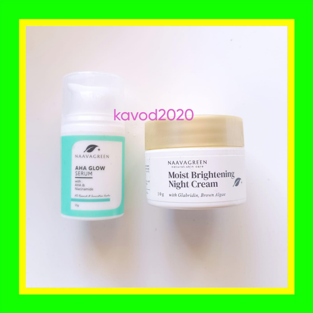 Naavagreen Paket Glowing Ekonomis by dr Fredi Setyawan Original Skin Care (moistnightcr,ahaglowsr)
