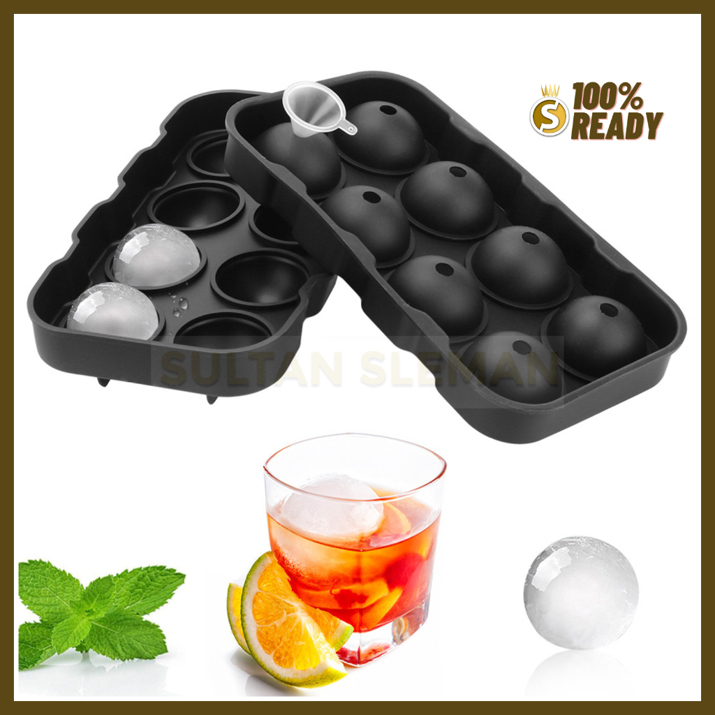 Cetakan Es Batu Bulat Silikon / JUMBO Cetakan Es Jelly BESAR 8 Bulat / Cetakan Jelly Bulat Es Batu