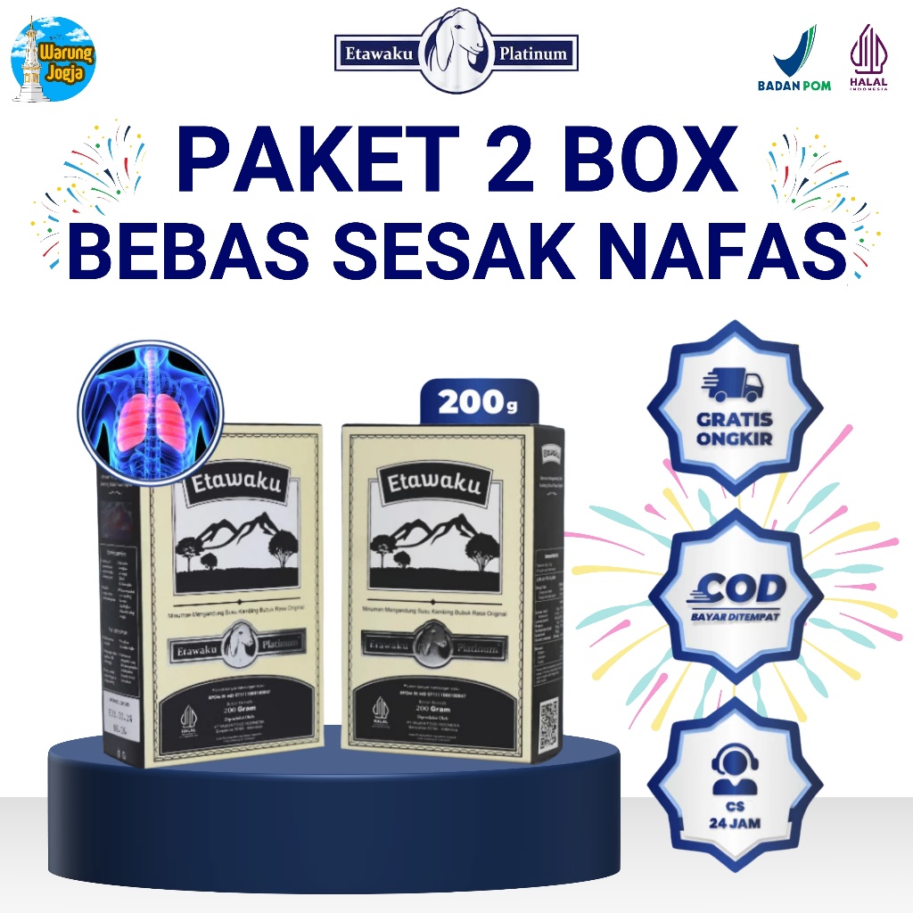 

2 Box Etawaku Platinum Susu Kambing Etawa Murni Mengobati Sesak Nafas - Susu Bubuk Untuk Kesehatan